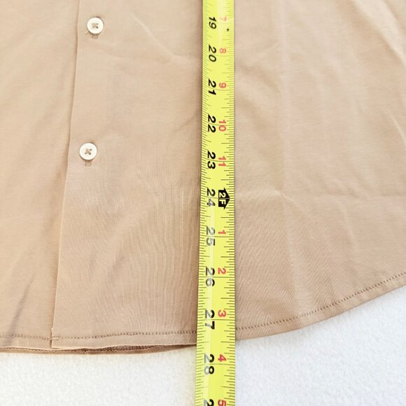 NWT Hickey Freeman Mens Classic Fit Long Sleeve Button-Up Taupe Shirt Size Small - Picture 10 of 11